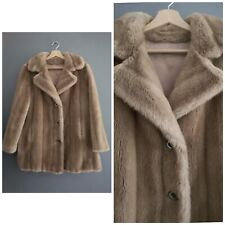 Vintage 70s Astraka Light brown Blonde faux fur Jacket Coat 8 10 Small