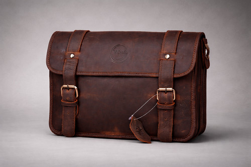 Genuine buff leather vintage - buff,