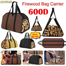Canvas Firewood Wood Carrier Bag Log Camping Outdoor Holder Carry Storage Bag UK