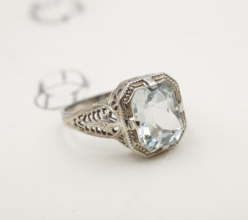 Art deco 14k aquamarine - 14k,