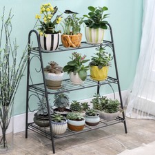 3Tier Metal Plant Stand Garden Flower Pot Display Rack Shoe Storage Ladder Shelf