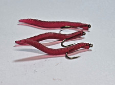 3 x Red Bloodworm Fly Fishing