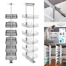 6 Tier Pull Out Soft Closing Larder Kitchen Food Pantry Cupboard Adjustable Unit
