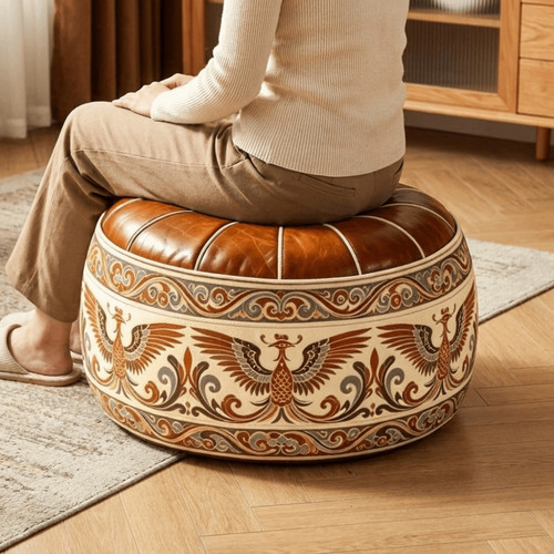 Retro style ottoman seat cover - retro,