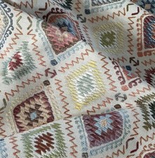 Oriental Kilim Rug Tapestry Fabric Pale Colours for Home Upholstery Sofa, Chairs
