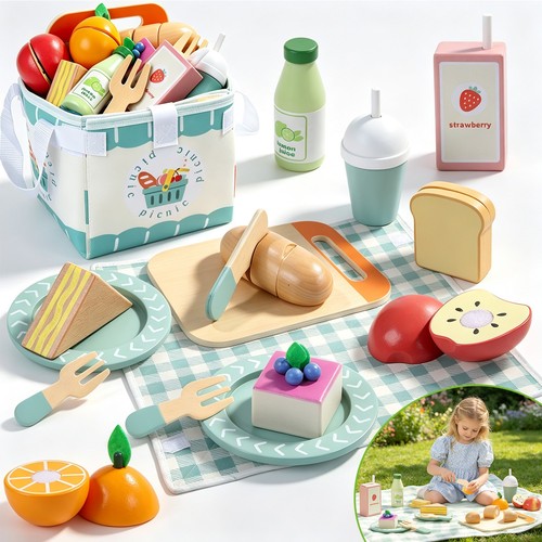 Pcs wooden play food - play, set