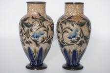 Doulton Lambeth Pair Vases -
