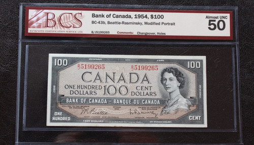 1954 canada 100 banknote - canada, $100