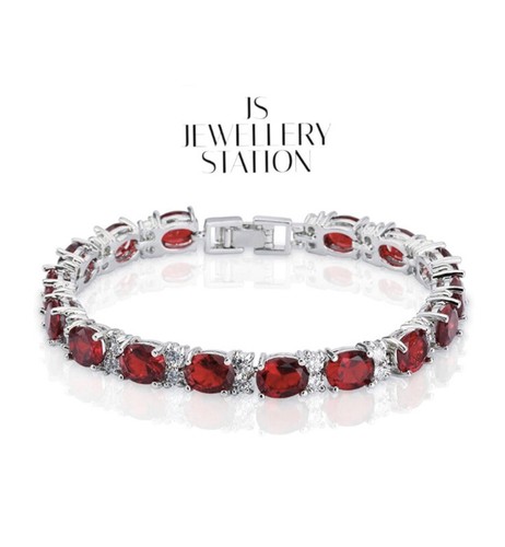 White gold finish - red, and