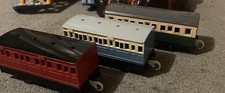 3 X  Express Coaches Tomy Thomas Engine Trackmaster Carriages - Red Blue Green