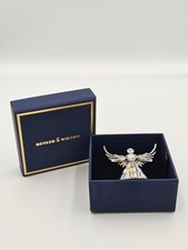 RARE Vintage BUTLER & WILSON Signed Crystal Angel Brooch Pin Aurora Borealis