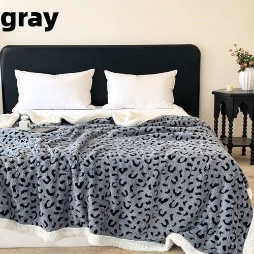 Leopard print throw faux - throw,