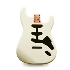Stratocaster Guitar Body SSS – Vintage White Nitro Satin – 2 Piece Alder