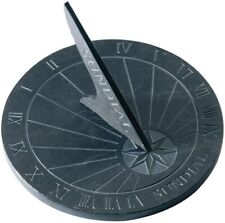 Large Round Blue Slate Garden Sundial - Outdoor Decor, 9.75" Diameter