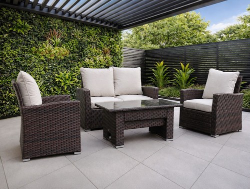 Rattan garden furniture set - garden, 4