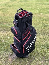 Titleist StaDry 14 Golf Cart Bag Black/Red / Front Zip Broken / 2 Rounds Old