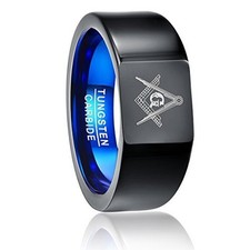 Blue Masonic Men Wedding Ring
