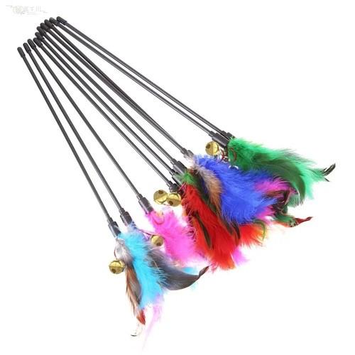 Kitten cat feather toy bell - feather,