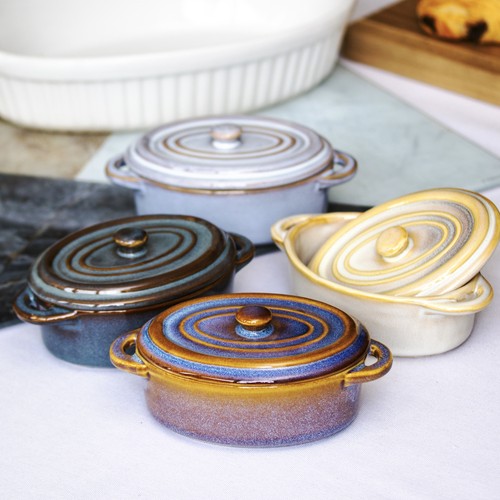 Set oval reactive glaze - set,