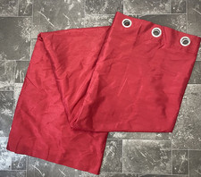 Red Satin Eyelet Curtains 90x90” Casa Prima