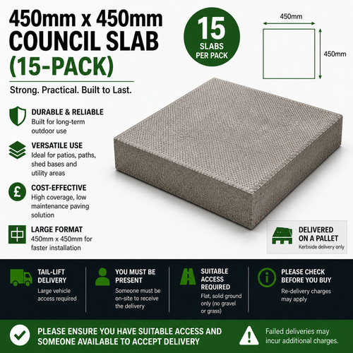 450mm council slab - 450mm,