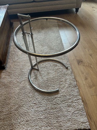 Glass and chrome - side, table