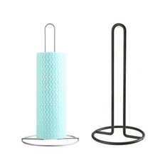 Black/Silver Roll Paper Towel Holder Free Standing Tissue Stand  Kitchen