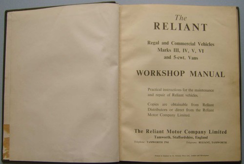 Reliant regal iii vi - iii,