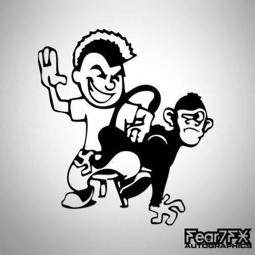 Monkey spanked decal sticker - decal,