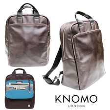 Knomo Brompton Dale BROWN Leather Large 15’’ Work Travel Briefcase Backpack £349