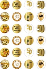 24 x PRECUT 50TH BIRTHDAY