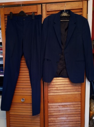 Zara mens navy suit slim - navy, fit