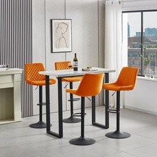 Set of 4 Velvet Bar Stools and