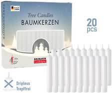 BRUBAKER Tree Candles - Pack of 20 - 9.5 cm - White