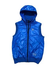 VTG Adidas Chile 62 Jacket Mens Trefoil Blue Logo Wet Look Gilet 2011 Size Small