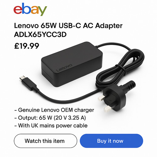 Original lenovo usb - original, 65w