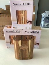 MAUVIEL 1830 COPPER ACACIA KNIFE BLOCK (KNIVES NOT INCLUDED) RRP £69.99 KITCHEN