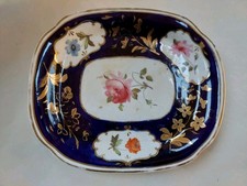 ANTIQUE GEORGIAN PORCELAIN TEAPOT STAND HAND PAINTED