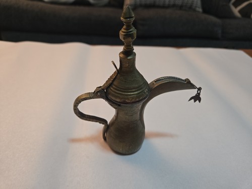 Vintage brass dallah - brass,