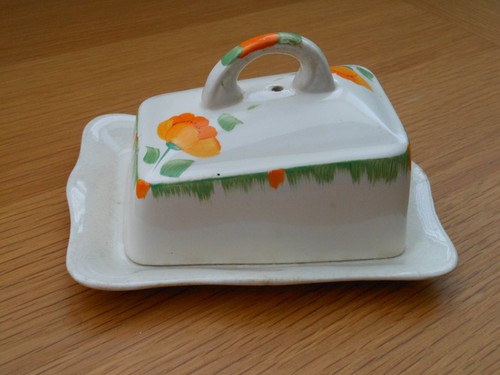 Vintage china butter dish - vintage,