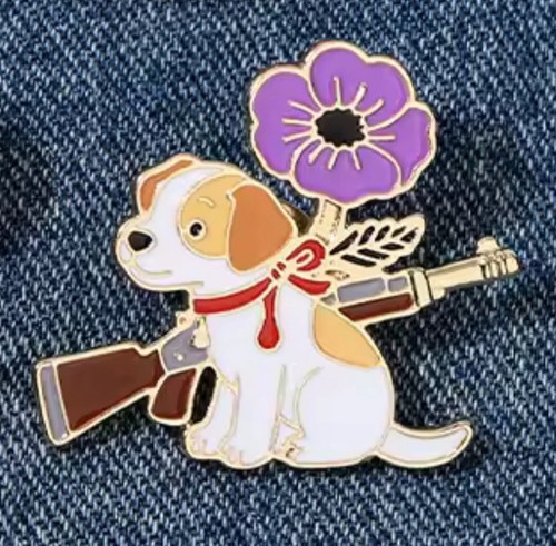 Purple poppy dog remembering - purple,