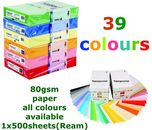 Coloured paper reams 80gsm - a4, reams,