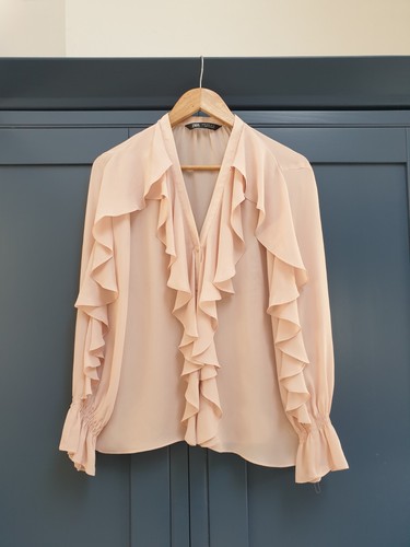 Zara long sleeve frill blouse - zara,