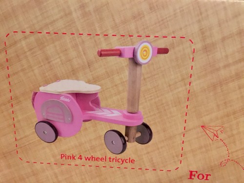 Dushi pink four wheel wooden - dushi,