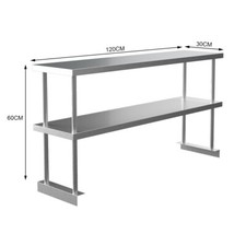 Stainless Steel Catering Table Top Storage Shelf Kitchen Work Bench Over Rack