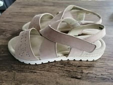 Ladies Fly Flot Italian Comfort pink suede sandals UK 7