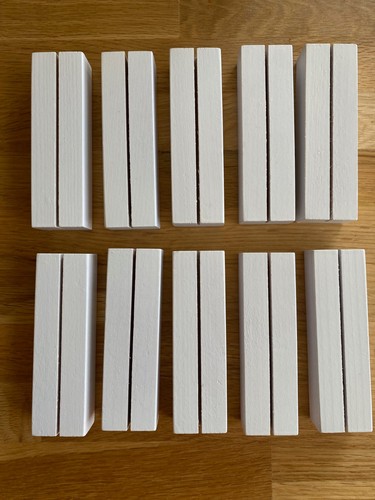 White wooden card stands - wooden, /
