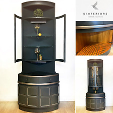 Nathan Blue and Silver Corner Cabinet