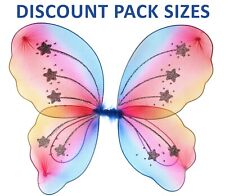 Butterfly Fairy Wings Kids Girls Pink Children Glitter Fancy Dress Party Pack