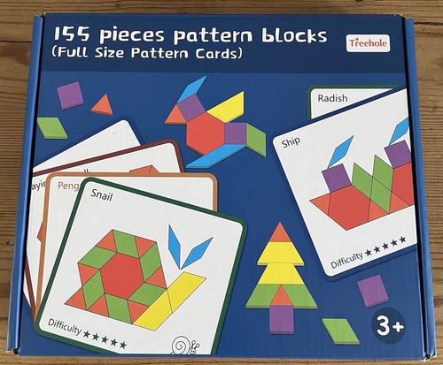 Wooden pattern blocks set - wooden,